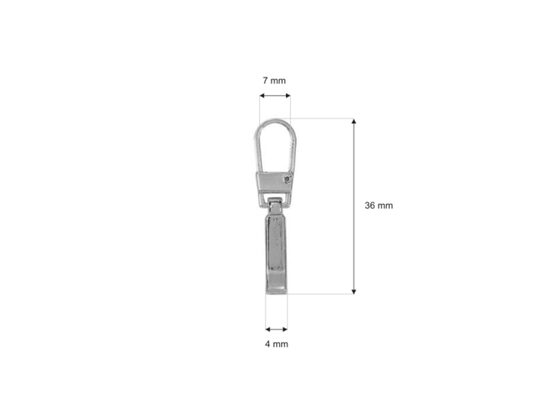 Dekoratīvs rāvējslēdzēja galviņas pagarinājums sudraba